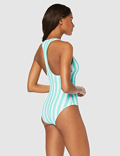 Marca Amazon - IRIS & LILLY Bañador con Espalda de Nadador Mujer, Multicolor (Midori), XS, Label: XS