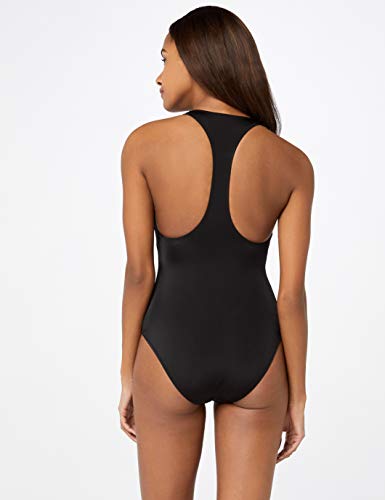 Marca Amazon - IRIS & LILLY Bañador con Espalda de Nadador Mujer, Negro (Nero), XS, Label: XS