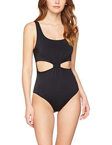 Marca Amazon - IRIS & LILLY Bañador Estilo Trikini Mujer, Negro (Nero), XS, Label: XS
