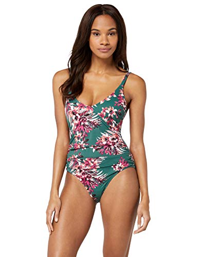 Marca Amazon - IRIS & LILLY Bañador Moldeador Mujer, Multicolor (Tropical Flower Print), M, Label: M