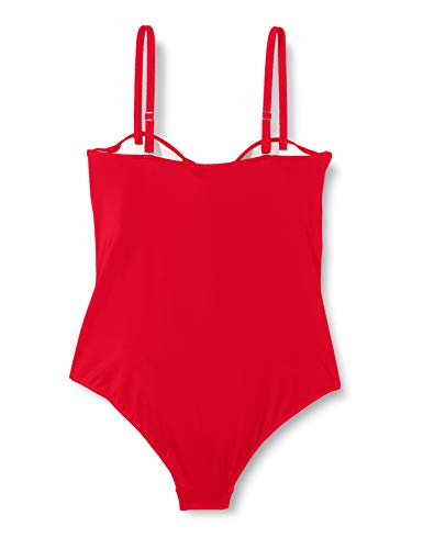 Marca Amazon - IRIS & LILLY, Bañador Moldeador Mujer, Rojo (Red), L, Label: L