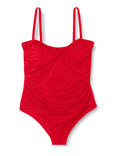 Marca Amazon - IRIS & LILLY, Bañador Moldeador Mujer, Rojo (Red), M, Label: M