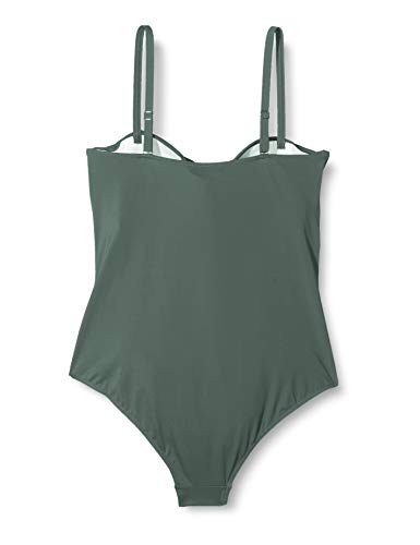 Marca Amazon - IRIS & LILLY, Bañador Moldeador Mujer, Verde (Khaki), M, Label: M
