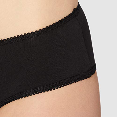 Marca Amazon - Iris & Lilly BELK006M5, Hipster Mujer, Pack de 5, Negro (Black), X-Small (Talla fabricante: X-Small)