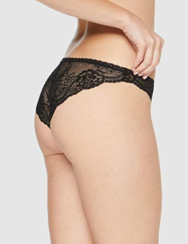 Marca Amazon - IRIS & LILLY Braga Hipster de Algodón Mujer, Pack de 3, Negro (Black), S, Label: S