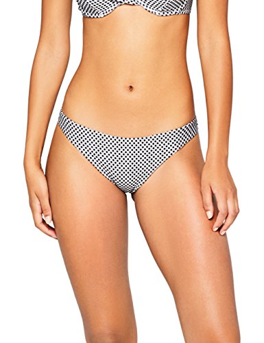 Marca Amazon - IRIS & LILLY Braguita de Bikini de Cuadros Vichy Mujer, Multicolor (Black/white), L, Label: L