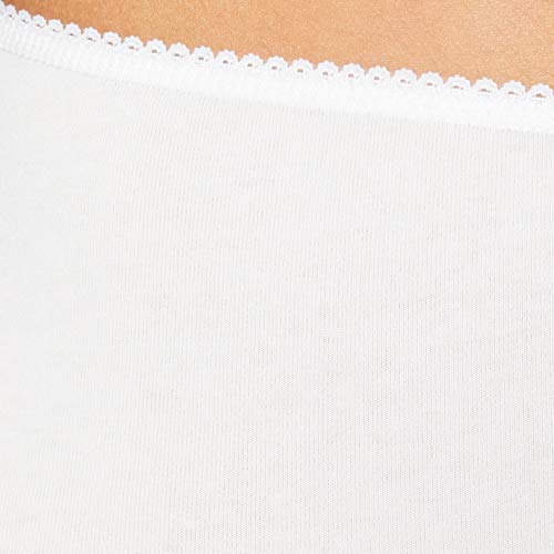 Marca Amazon - IRIS & LILLY Braguita de Talle Alto Algodón para Mujer, Pack de 5, Blanco (White), Small