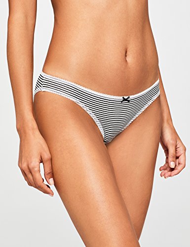 Marca Amazon - Iris & Lilly Braguita Mujer, Pack de 3, Multicolor (Grey Melange Bc), L, Label: L