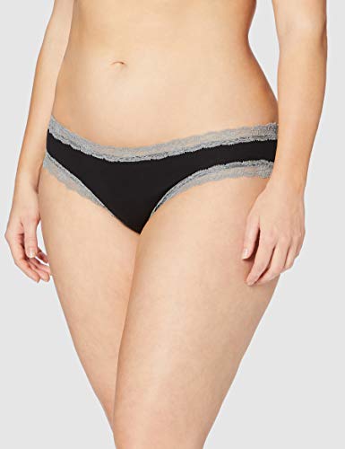 Marca Amazon - Iris & Lilly Braguita Mujer, Pack de 5, Negro (Black/Mid Grey Lace), XXL, Label: XXL