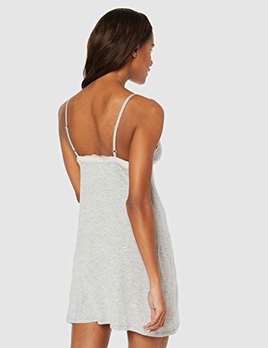 Marca Amazon - IRIS & LILLY Camisón Sin Mangas de Modal Mujer, Gris (Heather Grey), L, Label: L