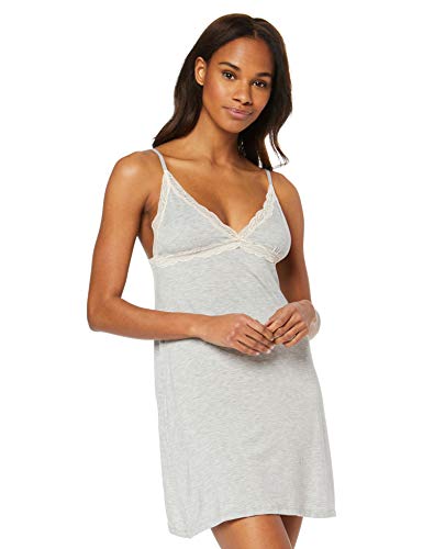 Marca Amazon - IRIS & LILLY Camisón Sin Mangas de Modal Mujer, Gris (Heather Grey), L, Label: L