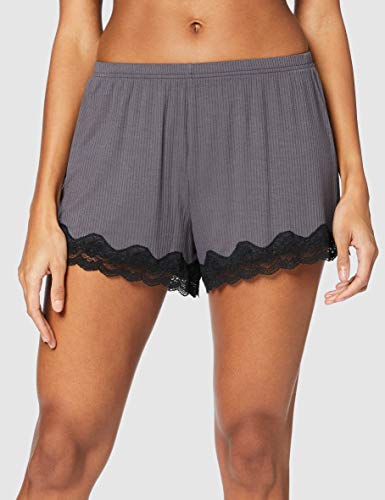 Marca Amazon - Iris & Lilly Conjunto de Pijama Mujer, Gris (perla ennegrecida)., S, Label: S