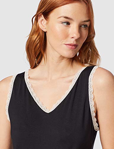 Marca Amazon - IRIS & LILLY Pijama de Felpa Mujer, Negro (Black Beauty), M, Label: M