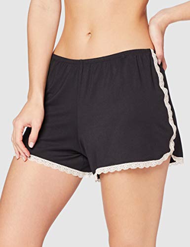 Marca Amazon - IRIS & LILLY Pijama de Felpa Mujer, Negro (Black Beauty), M, Label: M