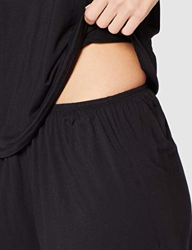 Marca Amazon - IRIS & LILLY Pijama de Felpa Mujer, Negro (Black Beauty), S, Label: S