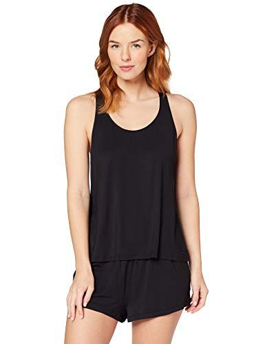 Marca Amazon - IRIS & LILLY Pijama de Felpa Mujer, Negro (Black Beauty), S, Label: S