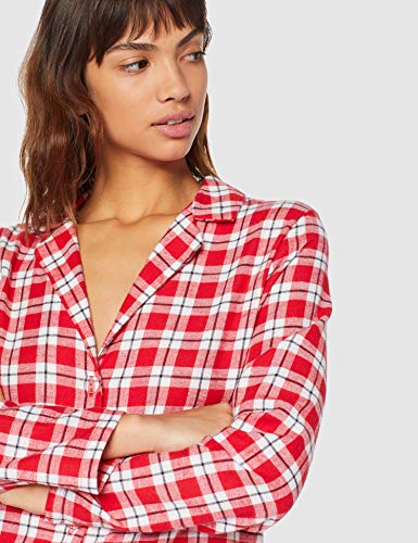 Marca Amazon - IRIS & LILLY Pijama de Modal Mujer, Rojo (Red&White), XS, Label: XS