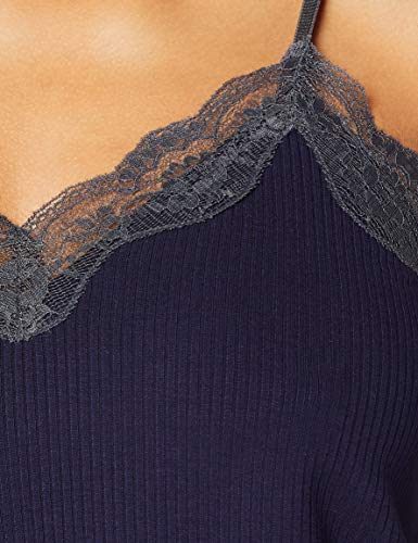 Marca Amazon - IRIS & LILLY Pijama Mujer, Azul (Martime Blue Martime Blue), L, Label: L