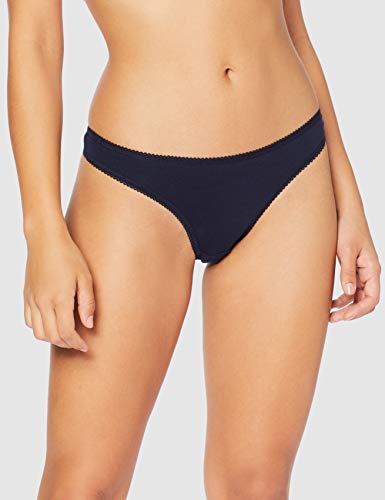 Marca Amazon - Iris & Lilly Tanga Mujer, Pack de 5, Azul (Navy Blazer), XL, Label: XL