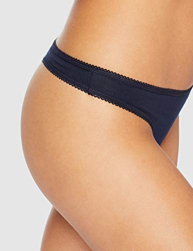 Marca Amazon - Iris & Lilly Tanga Mujer, Pack de 5, Azul (Navy Blazer), XL, Label: XL