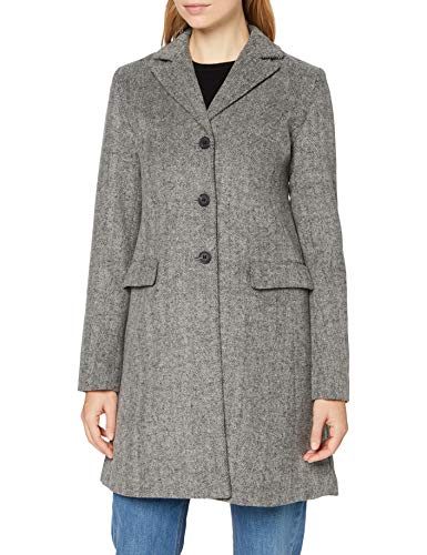 Marca Amazon - MERAKI Abrigo de Lana Mujer, Gris (Herringbone), 46, Label: XXL