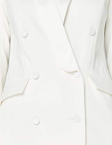 Marca Amazon - Truth & Fable Chaqueta Larga de Vestir Mujer, Blanco (Ivory), 42, Label: L