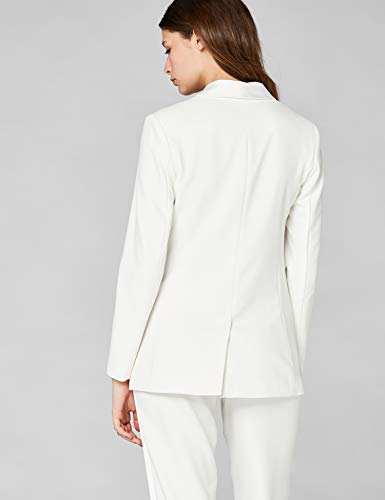 Marca Amazon - Truth & Fable Chaqueta Larga de Vestir Mujer, Blanco (Ivory), 42, Label: L
