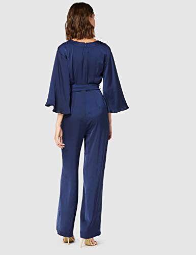 Marca Amazon - TRUTH & FABLE Mono de Noche con Manga Corta Mujer, Azul (Blue), 46, Label: XXL