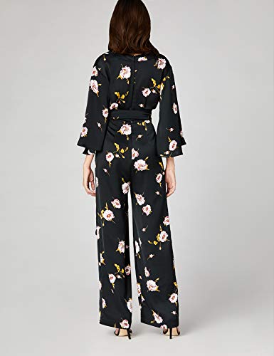 Marca Amazon - TRUTH & FABLE Mono de Noche con Manga Corta Mujer, Negro (Black Black), 44, Label: XL