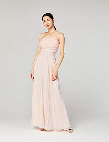 Marca Amazon - Truth & Fable Vestido Dama de Honor Maxi Mujer, Rosa (Pink Pink), 44, Label: XL