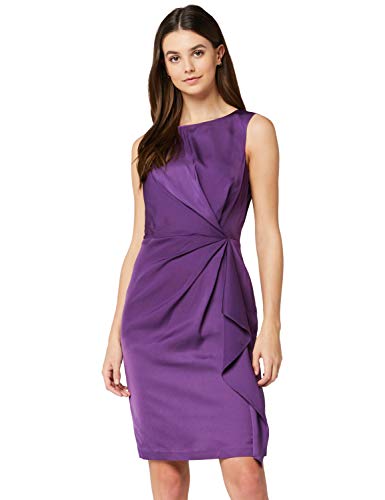 Marca Amazon - TRUTH & FABLE Vestido Midi Ajustado Mujer, Multicolor (Grape Royal), 40, Label: M