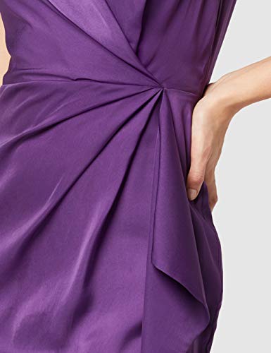 Marca Amazon - TRUTH & FABLE Vestido Midi Ajustado Mujer, Multicolor (Grape Royal), 40, Label: M