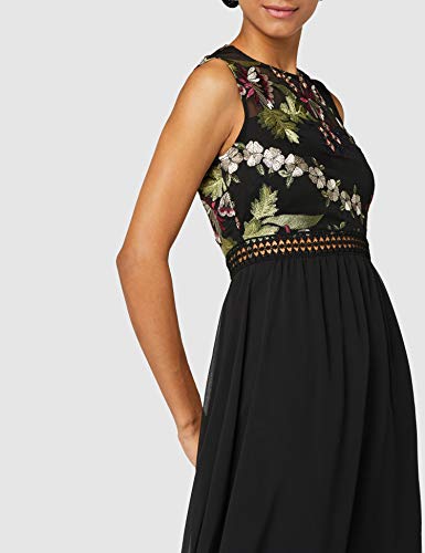 Marca Amazon - TRUTH & FABLE Vestido Midi Evasé de Encaje Mujer, Multicolor (Multicoloured), 42, Label: L