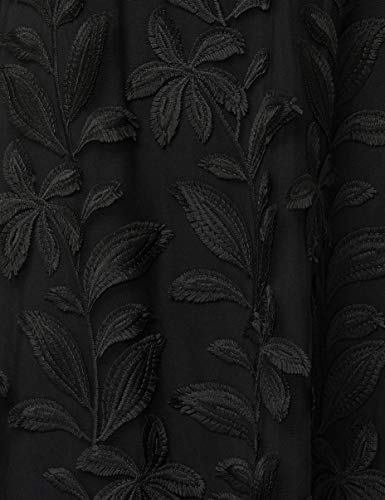 Marca Amazon - TRUTH & FABLE Vestido Midi Evasé de Flores Mujer, Negro (Black), 46, Label: XXL