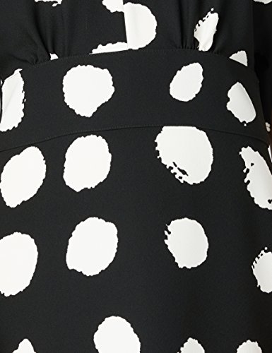 Marca Amazon - TRUTH & FABLE Vestido Mujer Estampado, Multicolor (Black/White), 36, Label: XS