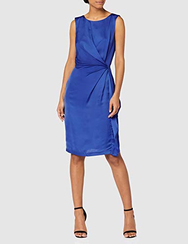 Marca Amazon - TRUTH & FABLE Vestido Túnica Detalle Retorcido Mujer, Azul (Cobalt), 48, Label: 3XL