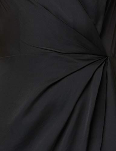 Marca Amazon - TRUTH & FABLE Vestido Túnica Detalle Retorcido Mujer, Negro (Black), 44, Label: XL