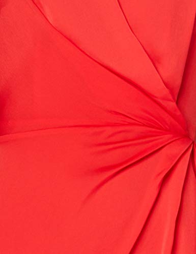 Marca Amazon - TRUTH & FABLE Vestido Túnica Detalle Retorcido Mujer, Rojo (Red), 38, Label: S