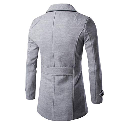 Mariisay Abrigo De Lana Clásico con Casual De Los Chic Estilo Hombres Chaqueta Al Aire Libre Venta de Moda De Manga Larga De Doble Capa De Punto De Pecho Breasted (Color : Hellgrau, Size : S)