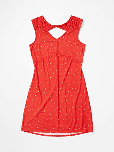 Marmot Wm's Annabelle Dress Vestido Largo, con Tirantes, Protección UV, Transpirable, Secado Rápido, Mujer, Victory Red Polkadot, S