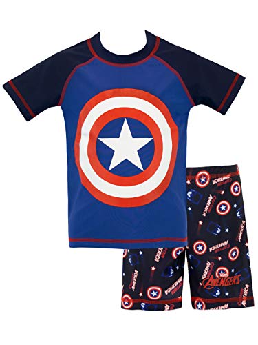 Marvel Bañador de Dos Piezas para niño [Capitán América] 2-3 años Azul