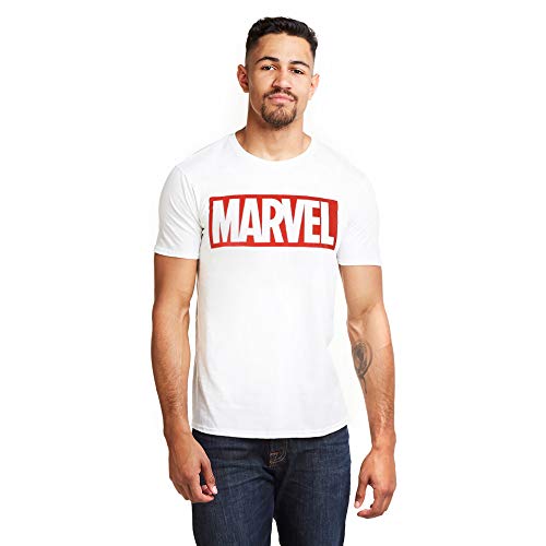 Marvel Camiseta Manga Corta Core Logo Blanco L