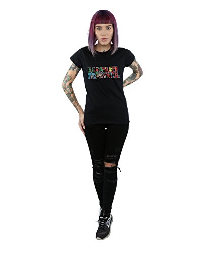Marvel Comics Mujer Logo Character Infill Camiseta Negro Small