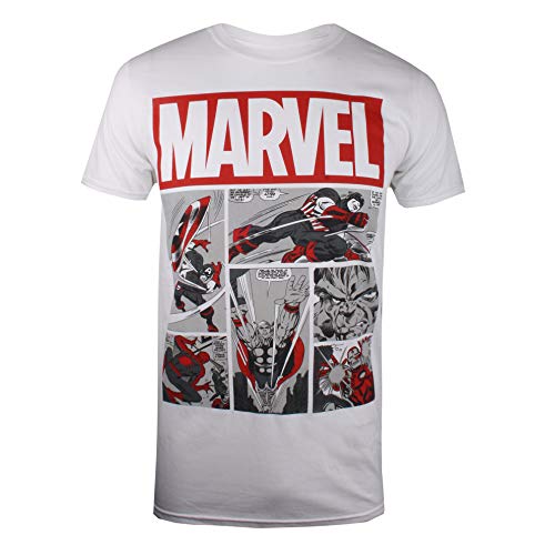 Marvel Heroes Comics Camiseta, Blanco (White White), XX-Large para Hombre