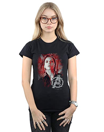 Marvel Mujer Avengers Endgame Black Widow Brushed Camiseta Negro Large