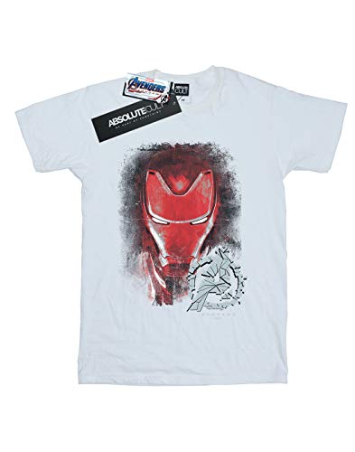 Marvel Mujer Avengers Endgame Iron Man Brushed Camiseta del Novio Fit Blanco XXX-Large