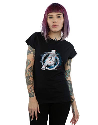 Marvel Mujer Avengers Endgame Team Tech Logo Camiseta Negro Medium