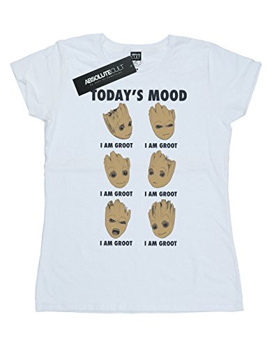 Marvel Mujer Guardians of The Galaxy Groot Today'S Mood Camiseta Blanco Medium