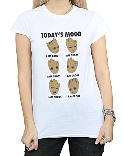 Marvel Mujer Guardians of The Galaxy Groot Today'S Mood Camiseta Blanco Medium