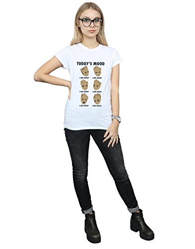 Marvel Mujer Guardians of The Galaxy Groot Today'S Mood Camiseta Blanco Medium